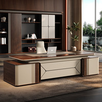 Bureau de direction moderne et esthétique en forme de L avec rangement pour PDG – Solution complète de mobilier de bureau