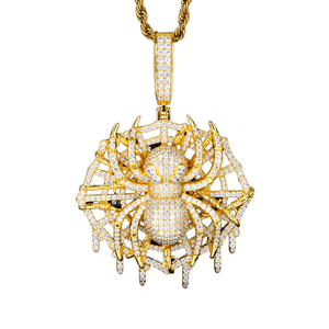 ออกแบบเครื่องประดับ 3 มิติสุดสร้างสรรค์ ผ่านการทดสอบเพชร ชุบทอง เงินแท้ 925 ประดับเพชรโมอิสซาไนต์ VVS รูปใยแมงมุม จี้ห้อยคอสำหรับผู้ชาย ใส่ไปงานปาร์ตี้ - Product Image 1