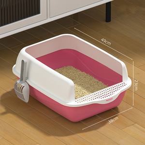 Fabricant Vente en gros <span class=keywords><strong>Bac</strong></span> à <span class=keywords><strong>sable</strong></span> anti-éclaboussures en <span class=keywords><strong>plastique</strong></span> pour chaton Bassin de toilette pour animal semi-fermé <span class=keywords><strong>Bac</strong></span> à litière pour chat facile à nettoyer - Product Image 5