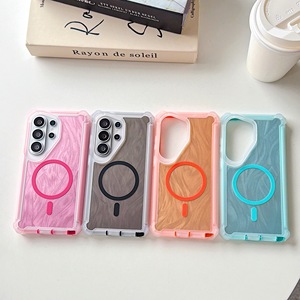 Étui de téléphone hybride à motif plume premium pour Samsung Galaxy S24 S26 Ultra, <span class=keywords><strong>coque</strong></span> transparente avec protection d'angle anti-chute et aimant - Product Image 1