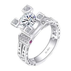 Bague de fiançailles originale pour femme en argent 925 avec moissanite Shanwei, tour Eiffel, un ou deux carats, fabrication directe d'usine Roise - Product Image 1