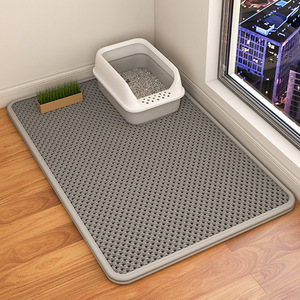 Fabrikpreis Moderne 14x24 Zoll Ganzjahres-EVA-Katzenstreu-Matte Doppelschichtig Langlebig Wasserdicht Urinbeständig Schwarze Haustiermatte 1 Stück - Product Image 5