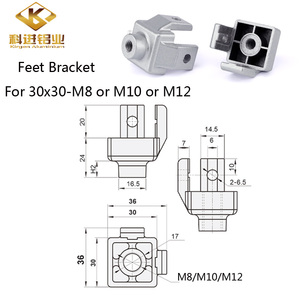 רגל סוגר אלומיניום פרופיל m6/m8/m8/m10/m12 casters casters 2020/3030/4040 ברגל - Product Image 3