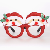 Kit de Decoración para Fiesta de Cumpleaños con Lazo Dorado, Gafas Decorativas con Temática Navideña, Accesorio de Disfraz para Cosplay de Navidad