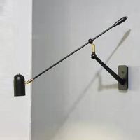 Nouvelle applique murale moderne minimaliste noire et or, réglable et rotative, pour salon, chambre à coucher, salle à manger, lampe murale à bras articulé