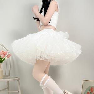 Femmes Vintage multicouche Puffy <span class=keywords><strong>Tutu</strong></span> Tulle <span class=keywords><strong>jupe</strong></span> Crinoline robe Slip robe de mariée avec Lolita sous-<span class=keywords><strong>jupe</strong></span> Cosplay - Product Image 5