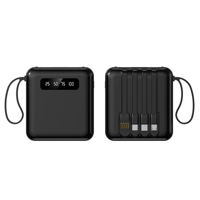 Best Consumer Electronics Power Bank Hot Selling 10000mAh Power Banks Built-in Cables Portable All Phones AC Input Interface