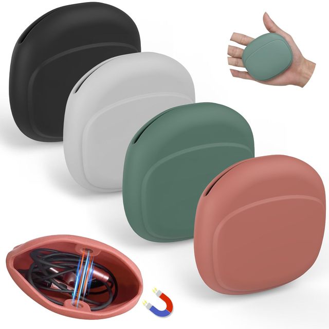 Silicone Headphone Organizer Anti-Fall Out Portable Mini Data Cable Storage Case Soft Sleek Mini Storage Bag