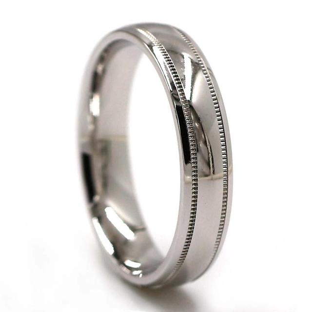 SR00184 Wholesale Simple Plain High Polished 925 Sterling Silver Wedding Ring with Millgrain