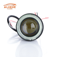 Feux antibrouillard universels 65 mm/75 mm/90 mm 30 W LED COB pour voiture, feux antibrouillard Angel Eyes avec lentille DC12V-24V, utilisables sur toutes les voitures