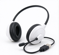Headset Telepon RJ9 dengan Mikrofon Peredam Kebisingan, Bantalan Telinga Busa Lembut untuk Kantor Call Center Telepon Rumah