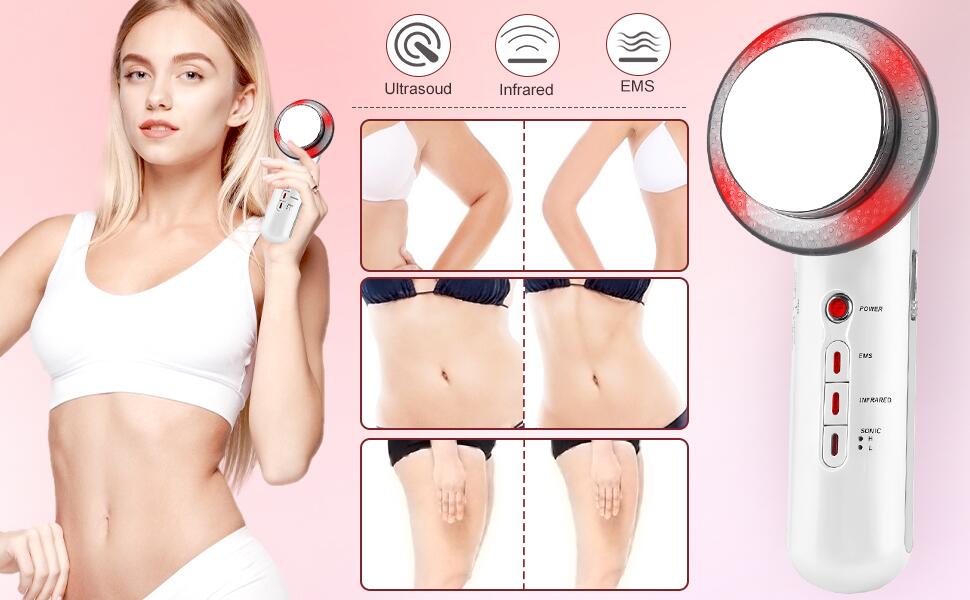 Ultrasonic 3 In 1 Body Massager Galvanic EMS Fat Burner Cellulite Skin Care Infrared Fat Removal Therapy Beauty Slimming