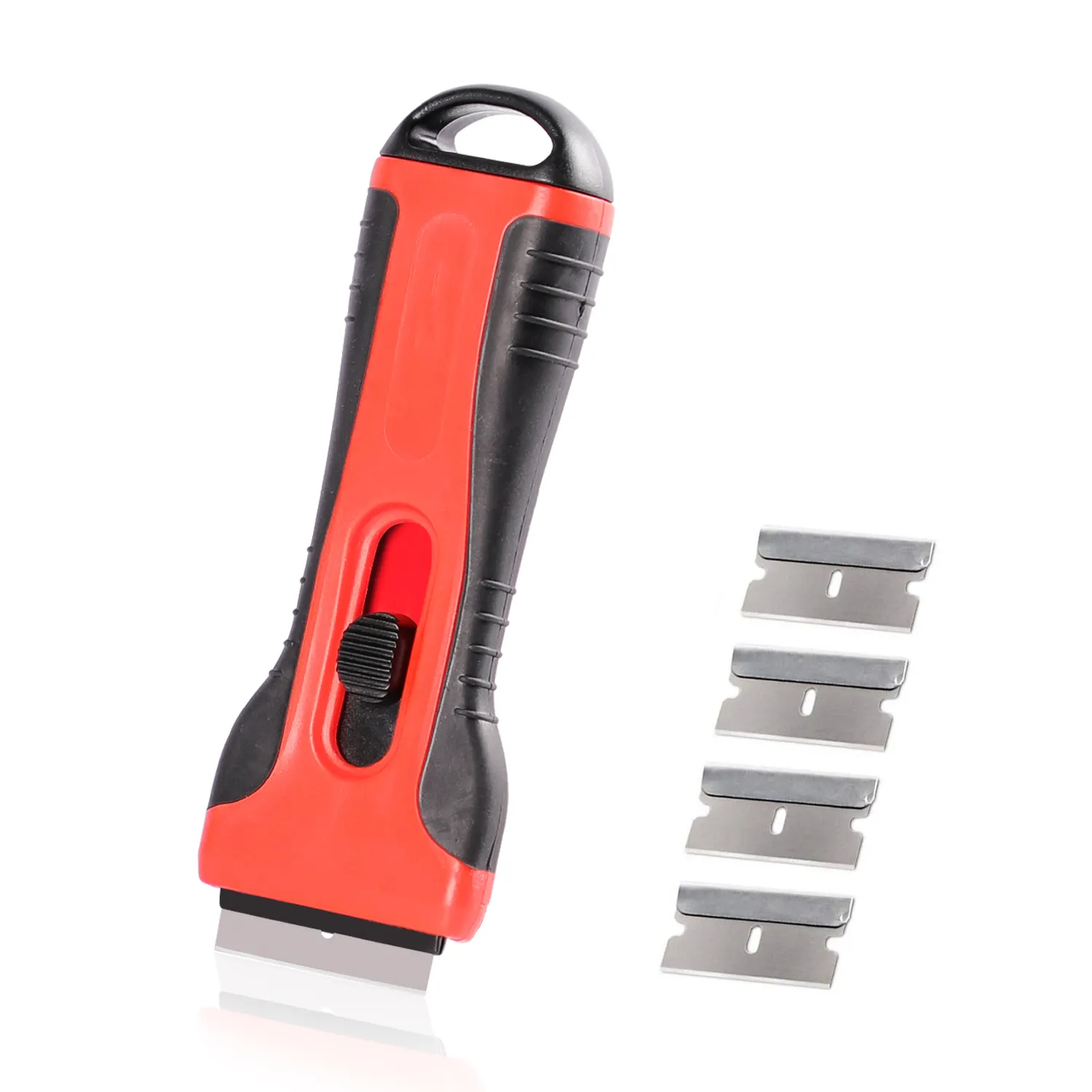 Red and Black Blades Drywall Utility Knife Plastic Retractable Scraper Blades with 5 Blades Cutting Handle Tools