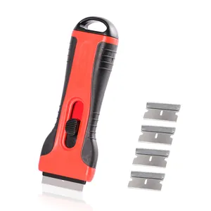 Red and Black Blades Drywall Utility Knife Plastic Retractable Scraper Blades with 5 Blades Cutting Handle Tools