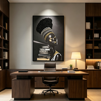 Art mural abstrait 3D décoratif moderne fait à la main, peint à la main sur toile, avec cadre noir, adapté pour la maison et l'hôtel
