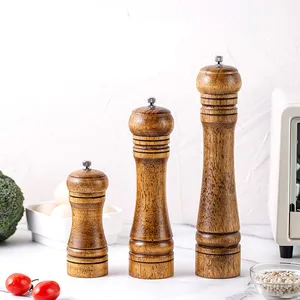 Eichenholz Salz Pfeffermühle Set Manuelle Gewürzmühle Shaker Einstellbare Gewürz muttern Mahl flasche mit Keramik kern