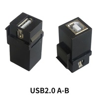 Adaptateur USB 2.0 Type A femelle vers Type B femelle (réversible) Keystone Insert, blanc