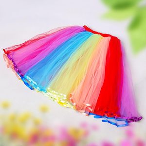 จีวีเอ็นทีเคกระโปรงตูตูสีรุ้งสำหรับผู้หญิงเอวยางยืดชั้นๆ ผ้าทูลทรงเอไลน์สำหรับงานปาร์ตี้คอสเพลย์ฮาโลวีน - Product Image 6