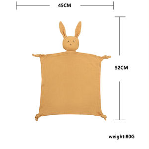 Doudou en mousseline lavable, adorable lapin, <span class=keywords><strong>couverture</strong></span> de sécurité, <span class=keywords><strong>couverture</strong></span> réconfortante, serviette en coton pour <span class=keywords><strong>la</strong></span> maison - Product Image 4