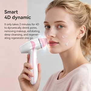 Cepillo de Limpieza Facial Eléctrico Profesional de Silicona, Resistente al Agua IPX, Funcionamiento por Vibración, 2 Velocidades, 3 Cabezales de Repuesto, Maquillaje - Product Image 3