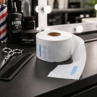 Papier de protection jetable pour le cou du barbier |   Bandes de cou extensibles et imperméables pour salons de coiffure |   Rouleau de papier absorbant auto-adhésif pour barbier