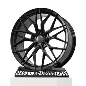 Nouvelles jantes en alliage d'aluminium forgé RUYI TREE BRENCH à rayons multiples de 15 à 19 pouces, finition noir mat, PCD 5x114.3 5x112 5x108 6x114.3 - Product Image 1