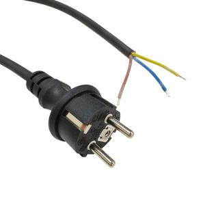 Cordon d'<span class=keywords><strong>alimentation</strong></span> H07RN-F 3CX1mm2 avec fiche européenne droite et extrémité dénudée étamée, gaine en caoutchouc, fiche européenne droite vers extrémité dénudée de 5 cm - Product Image 5