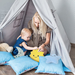 Juego de Almohadas de Felpa Suave Personalizadas, Adorables Diseños de Sol, Estrellas y Luna, Decoración Familiar para Sala de Estar y Dormitorio, Cómodas, de Polipropileno, Regalo Perfecto - Product Image 6