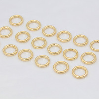 Fermoir en or 18 carats véritable AU, type anneau en O, 10mm, 12mm, 15mm, 18mm, composant de connexion et accessoire de fermeture pour la fabrication de bijoux