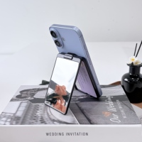 Portefeuille porte-cartes magnétique pour téléphone iPhone 18 Pro Max 2 cartes 180 °   Support pliable pour téléphone portable - Accessoires de téléphone portable en gros