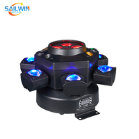 Projecteur de scène LED DMX 6 bras effet œil d'abeille 150W RGBW avec laser, télécommande et faisceau mobile pour mariage et parc à thème