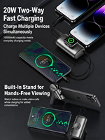 Power Bank Mini Kapsul 10000mAh PD20W Pengisian Cepat Kabel Tipe-C Terintegrasi Pengisi Daya Jam Tangan Nirkabel Baterai Eksternal Portabel