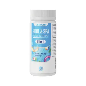 Probador de agua para piscina y Spa 5 en 1, Kit de alcalinidad Total de PH de cloro libre, tiras de prueba, Kits de prueba de papel para bañera de hidromasaje