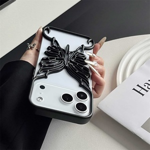 Coque de téléphone papillon tendance sans cadre ajourée pour iPhone 11 12 13 14 15 16 17 Pro Max, coque rigide respirante en PC 17 Air - Product Image 5