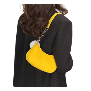 Sac à bandoulière tendance pour femme, sac à main décontracté en feutre, sac messager sous le bras, couleur unie, mini sac pour femme, vente en gros - Product Image 2