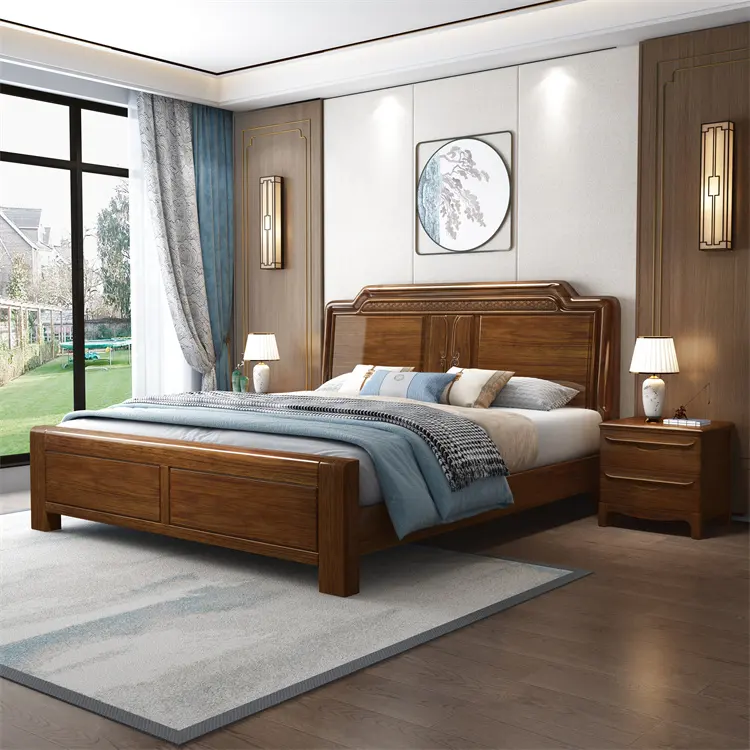 Conjunto de quarto king-size, colchão de madeira, lençóis, mobília moderna e luxuosa, conjunto de edredom queen, cama king-size de madeira maciça Califórnia