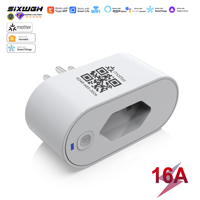 SIXWGH Prise Intelligente Matter Norme Brésilienne Type N 16A Prise WiFi Compatible avec Alexa Google Homekit