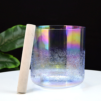Bols sonores d'alchimie, ensembles de cristaux 432 Hz, instruments de guérison sonore pour les chakras, bol en cristal transparent, thérapie sonore au quartz, méditation