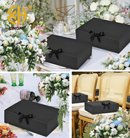 Boîte cadeau de luxe noire magnétique en fourrure écologique et biodégradable pour demande en mariage des garçons d'honneur, demoiselles d'honneur, Noël et anniversaires