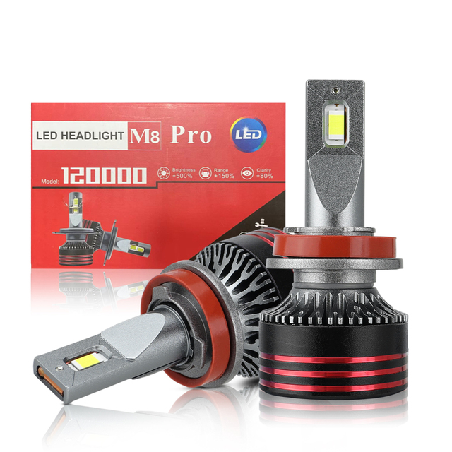 JHS OEM Wholesale 65W M8 Pro Car Led Headlight H1 H3 H4 H7 H11 9004 9005 9006 Led 3570 Chip Car Headlamp Headlight Light Bulbs