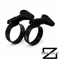 Collier de serrage à vis sans fin en acier inoxydable 304, noir thermolaqué, à vis moletée, serrage manuel, réglable, robuste, pour applications automobiles OEM