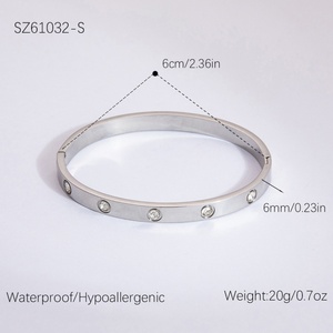 Women's Summer Luxury Viking Style Trendy Stainless Steel 18K Gold Electroplated <b>Circling</b> Setting Fade-Resistant Fashion Bangles - Product Image 6