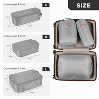 Cubes d'emballage de voyage d'usine avec logo personnalisé OEM ODM pour valise 3 jeux de cubes d'emballage de compression d'organisateur de bagages de voyage