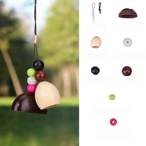 Wholesale Natural Fruit Shell Beaded Keychain Pendant Ethnic Handwoven Rope Bag Accessories DIY Handicraft <b>Wind</b> <b>Chime</b> Kit - Product Image 2