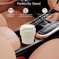 Mug à café en silicone sans BPA de 450 ml avec logo personnalisé, double ouverture, couvercle anti-fuite pour le camping, les pique-niques en plein air