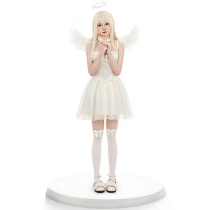 Costume da <span class=keywords><strong>Angelo</strong></span> Bianco per Donna Adulta Halloween 2025, Mini Abito in Tulle per Spettacoli Teatrali - Product Image 1