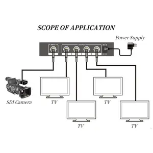 SD/HD/3G SDI 1x4 sdi splitter CCTV monitör için ev kullanımı