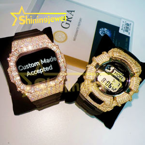 NOUVEAU Big Diamonds DW5600 GW2310 Collection de lunette de montre Buss Down Watch Case Custom Made Buss Down Watch Case Iced Out Band Hip Hop - Product Image 1