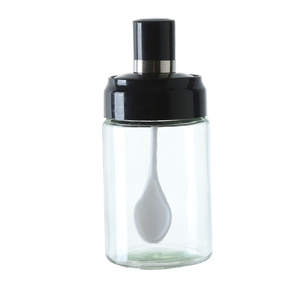 Bouteille carrée en verre avec couvercle à clapet, pulvérisateur à pompe, hermétique, multifonction, récipient à épices, design minimaliste pour la cuisine, sérigraphie - Product Image 1