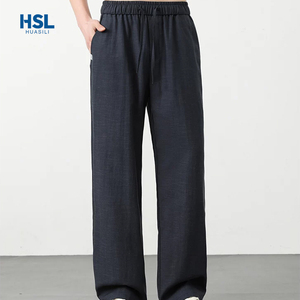 Pantaloni Casual in <span class=keywords><strong>Lino</strong></span> di Alta Qualità per Uomo, Stile Estivo Leggero con Elastico in Vita e Coulisse, Gamba Larga e Fluido - Product Image 5
